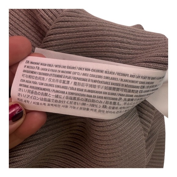 Abercrombie & Fitch Ribbed Knit Long Sleeve Midi Dress Brown Size XS - Picture 4 of 16